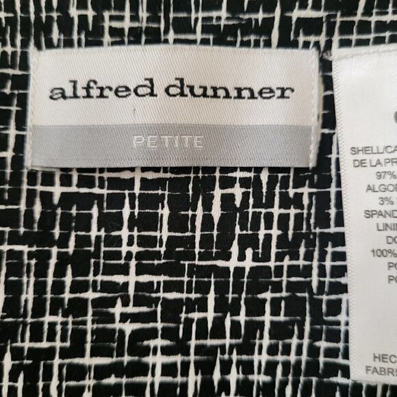 ALFRED DUNNER Women Black Blazer with spread collar open front 3/4 Sleeve 6P - Picture 3 of 15